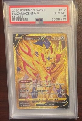 2020 Pokemon Sword & Shield Legendary Zamazenta V Gold Secret 212