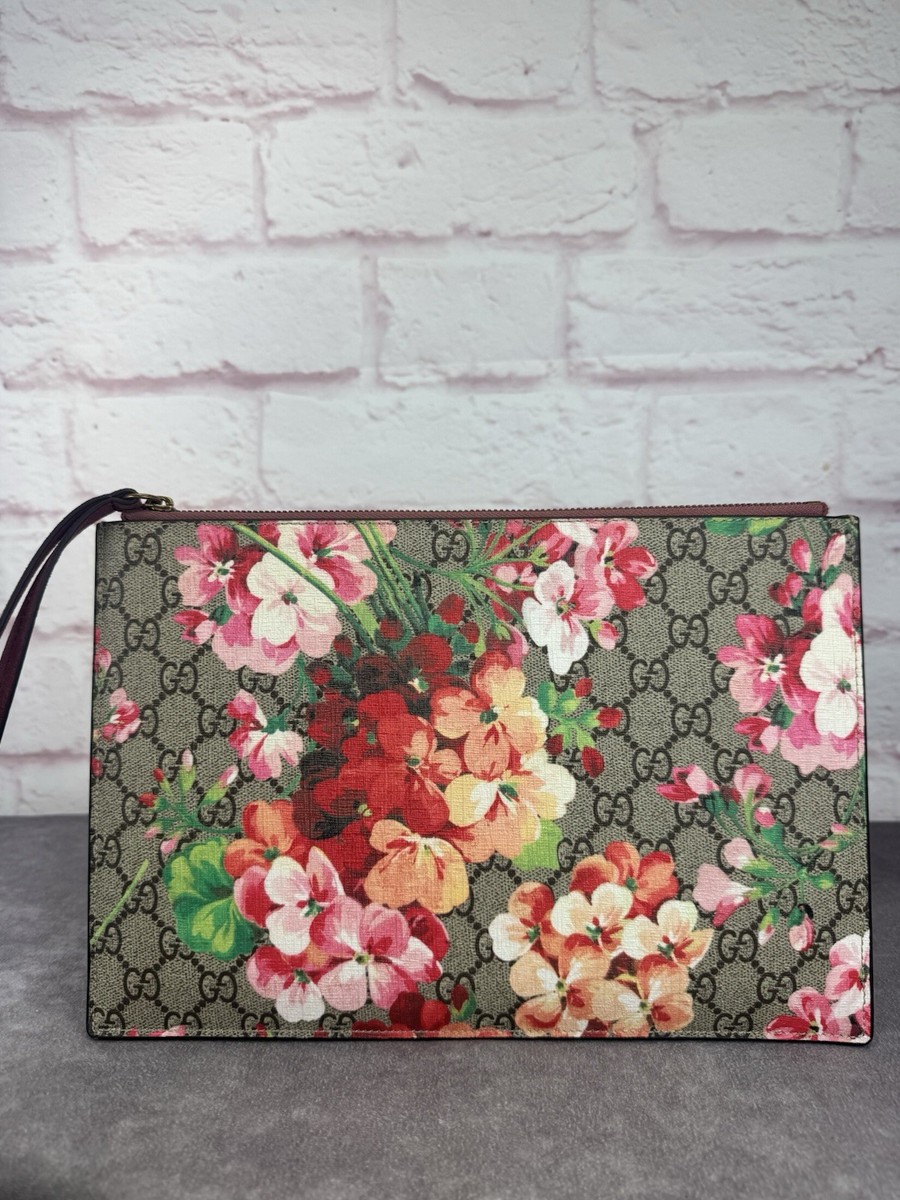 Gucci Floral Gg Supreme Bloom Rare Large Clutch NEW | eBay