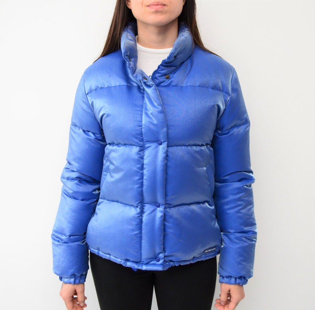Women's Moncler RARE Vintage Down Puffer SHIMMER Blue Jacket Size