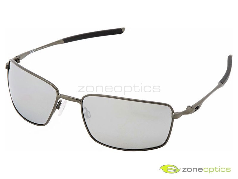 Oakley Square Wire Polarized Sunglasses OO4075-08 Carbon/Chrome