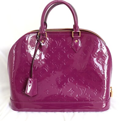 Louis Vuitton Amethyst Purple Monogram Vernis Alma MM Handle Bag