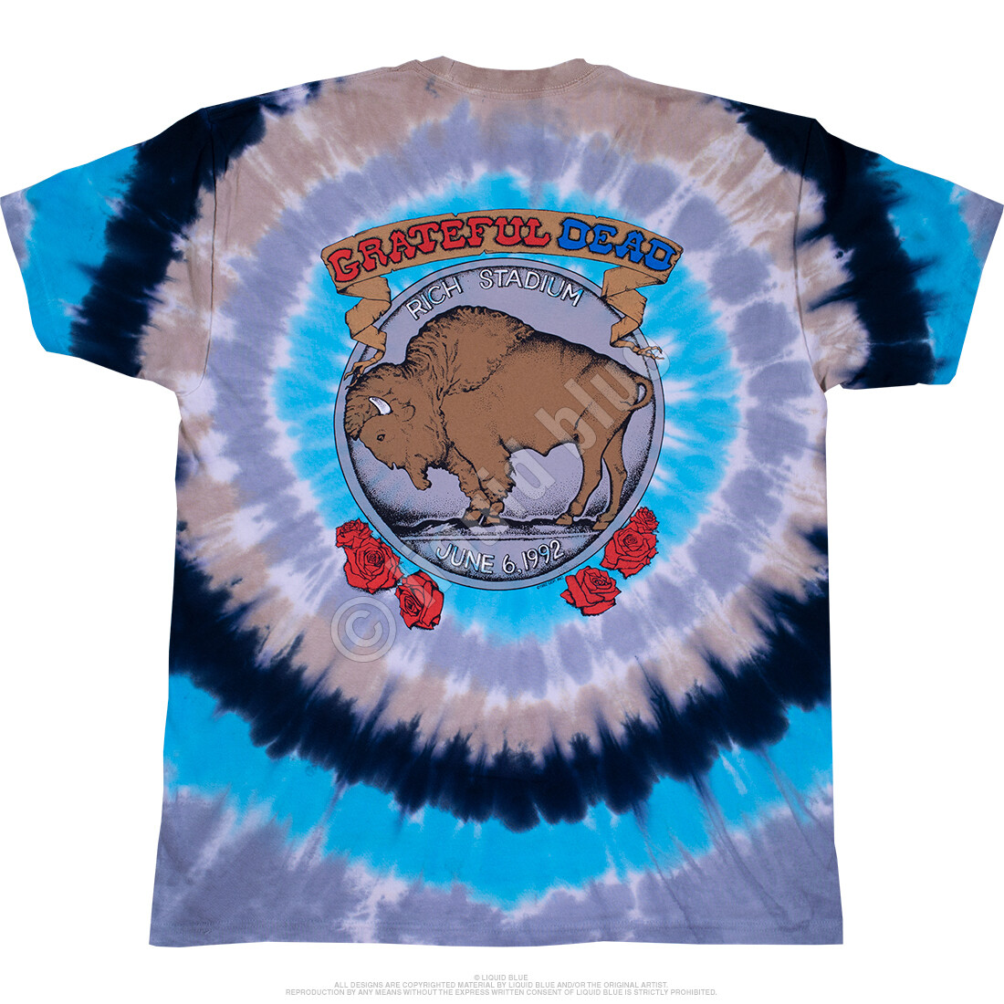 GRATEFUL DEAD-BUFFALO NICKEL-1992-2 Side TIE DYE T-SHIRT S-M-L-XL