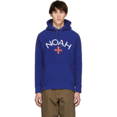 NOAH NYC Blue Cross Logo Hoodie In Royal Blue Size M | eBay