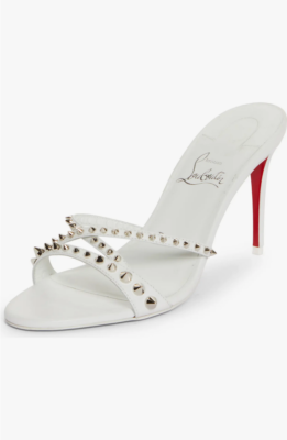 Christian Louboutin Tatoosh White Strappy Spiked Sandals Size 39.5