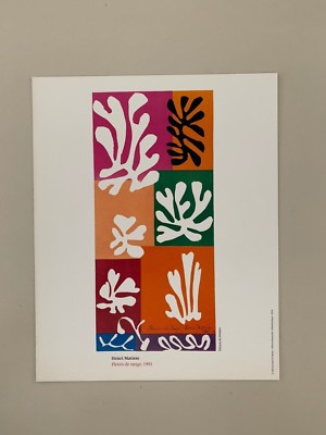 MATISSE,'FLOWERS OF SNOW,1951' RARE AUTHENTIC 1994 SMALL ART PRINT