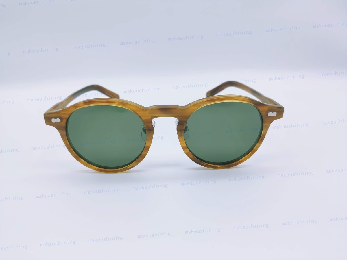 MOSCOT MILTZEN BLONDE Frame Green Lenses Sun Glasses W/ METAL NOSE