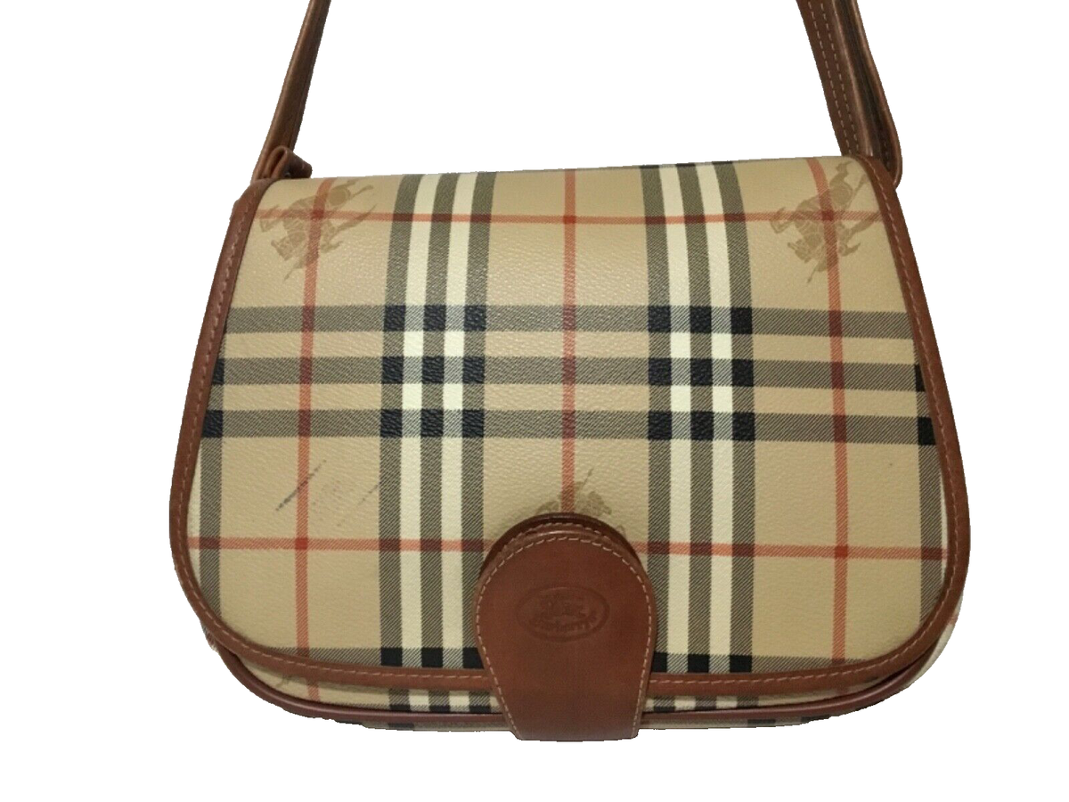 Burberrys Vintage Nova Check PVC Leather Crossbody Bag with COA | eBay