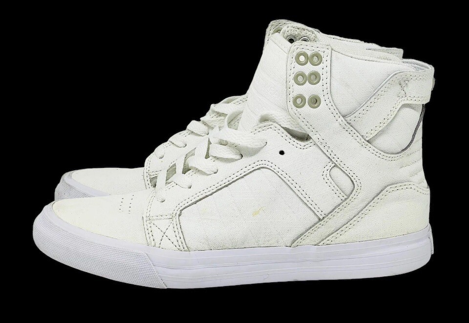 Supra Skytop Muska 001 High Top Skate White Canvas Sneakers Men's