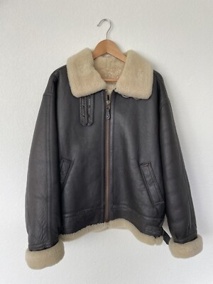 Vtg Type B-3 Bomber Flight Jacket Leather Sheepskin US Army Air
