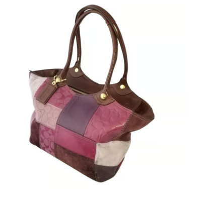 Coach Bleecker Berry Purple Patchwork Tote | eBay UK