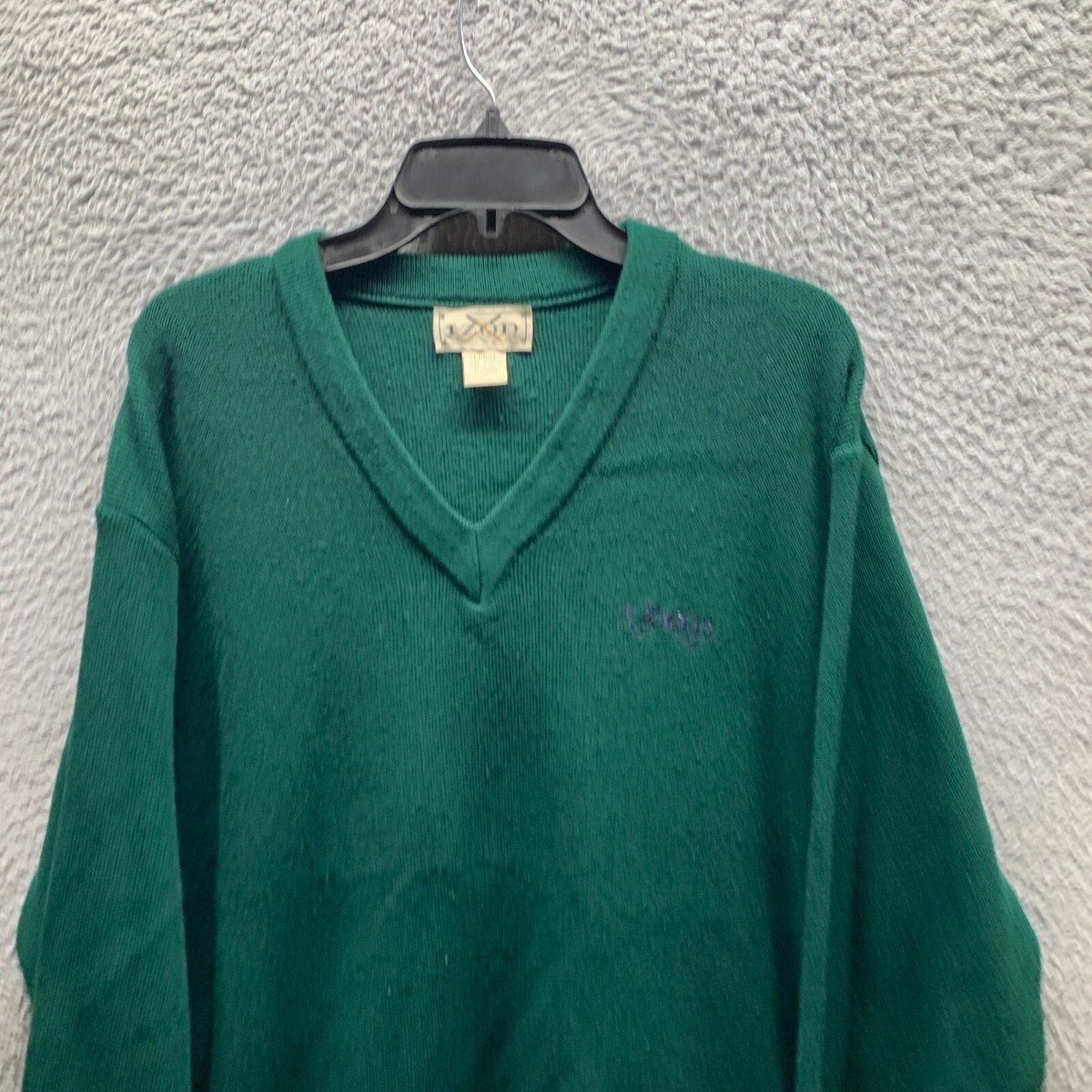 Vintage IZOD Sweater Adult Large Green Mens Knit Acrylic 80s IZOD