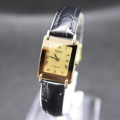 Rado Florence Watch Ladies Quartz Vintage 18mm Gold Rectangle