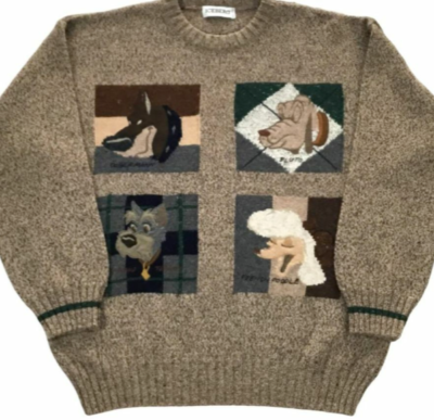 ICEBERG Disney character Dog Knit Sweater size L color brown