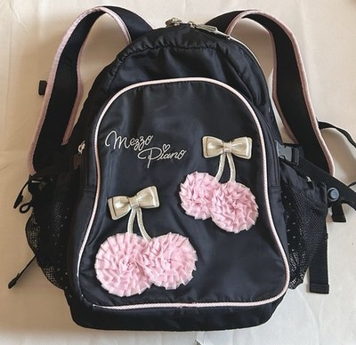 Mezzo Piano Backpack Black Silver Pink Ribbon Embroidery Kawaii | eBay