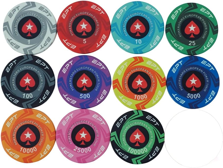 Poker Chips POKERSTARS EPT Ceramic Chips,11 pieces sample Set | eBay