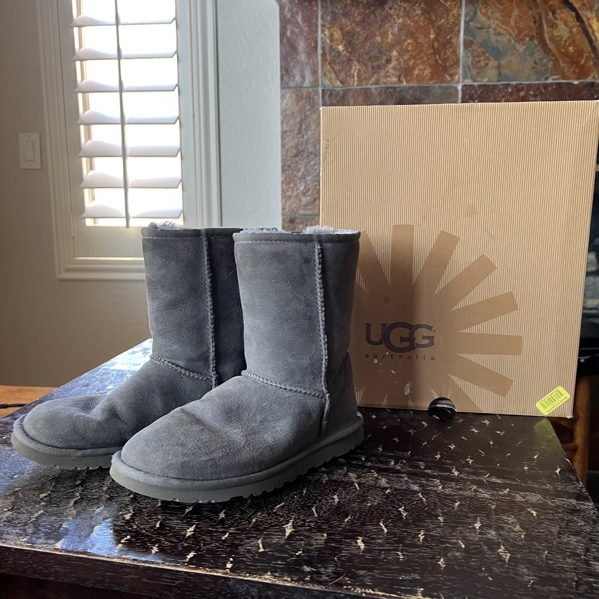 UGG Classic Short Grey Boot for Women Size 6 | eBay