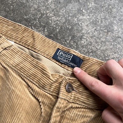 Vintage 90s Polo Ralph Lauren Corduroy Pants Men's Brown Trousers