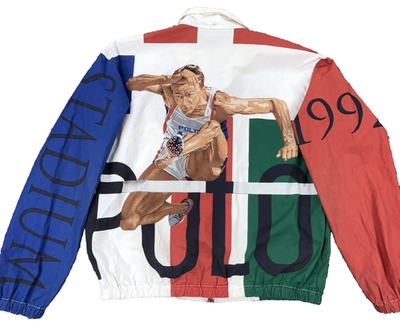Vintage Polo Ralph Lauren Jacket Men M 90s Olympics Stadium Hurdle