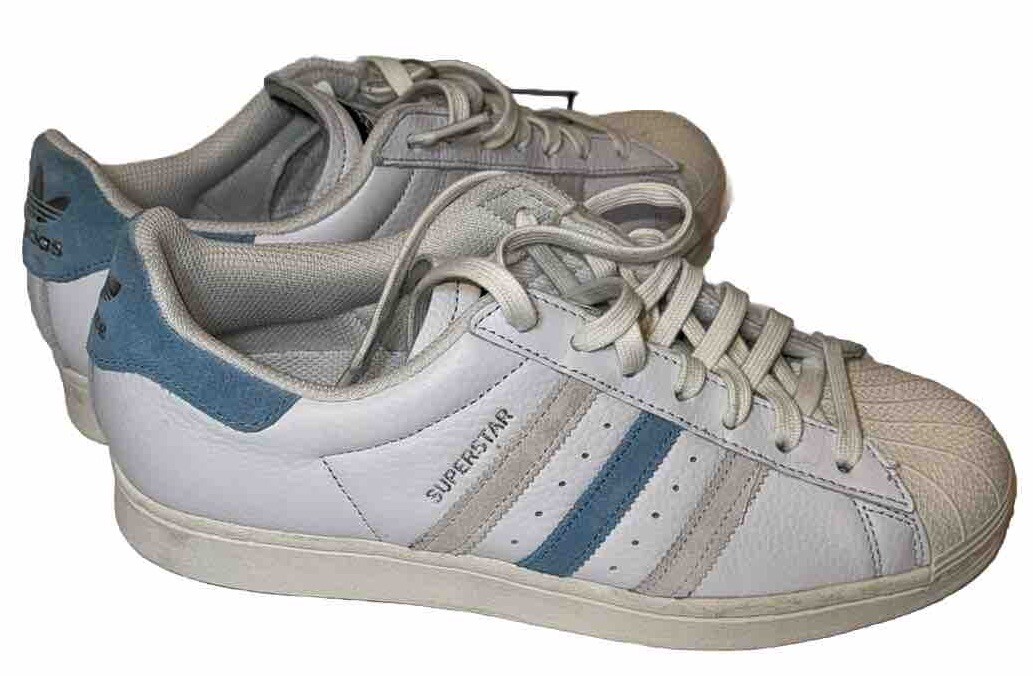 Size 9 - Adidas Superstar Cream White Preloved Blue for sale