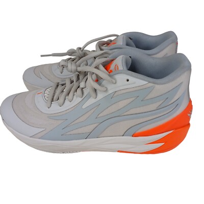 NEW Puma MB.02 Mens Size 11.5 Platinum Gray Orange Melo Ball Shoes