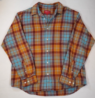 Supreme Plaid Flannel Shirt (FW22) 'Rust' (Size Small) *Brand New