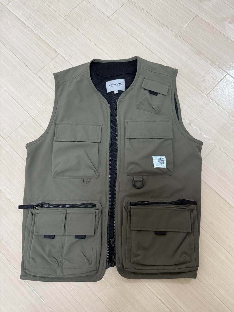 Carhartt WIP Elmwood Vest zip pocket color Green size L Outerwear
