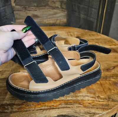 90s Chanel womans Dad Sandals shoe tan and chocolate brown | eBay