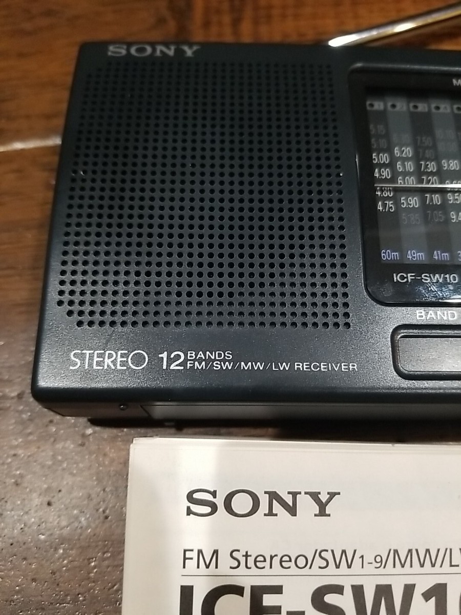 Sony ICF-SW10 FM Stereo/SW 1-9/MW/LW 12 Band Receiver w/ AN-71