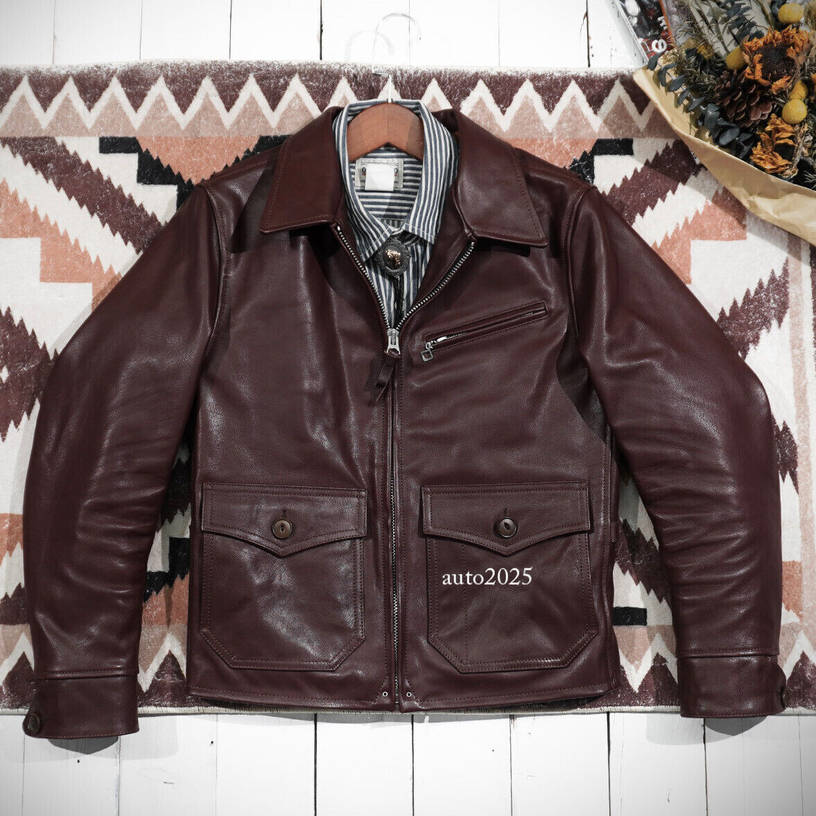 Classic 1930 American Vintage Cowhide Leather Short Biker Jacket