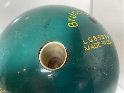Brunswick Original 90s Teal Rhino Pro Bowling Ball 16 lb Drilled