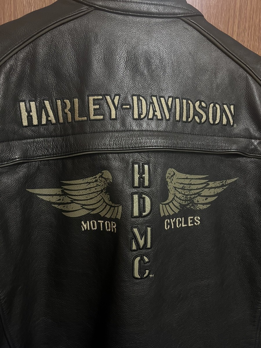 Harley Davidson RN 103819 CA 03402 Black Leather Jacket Size Mens
