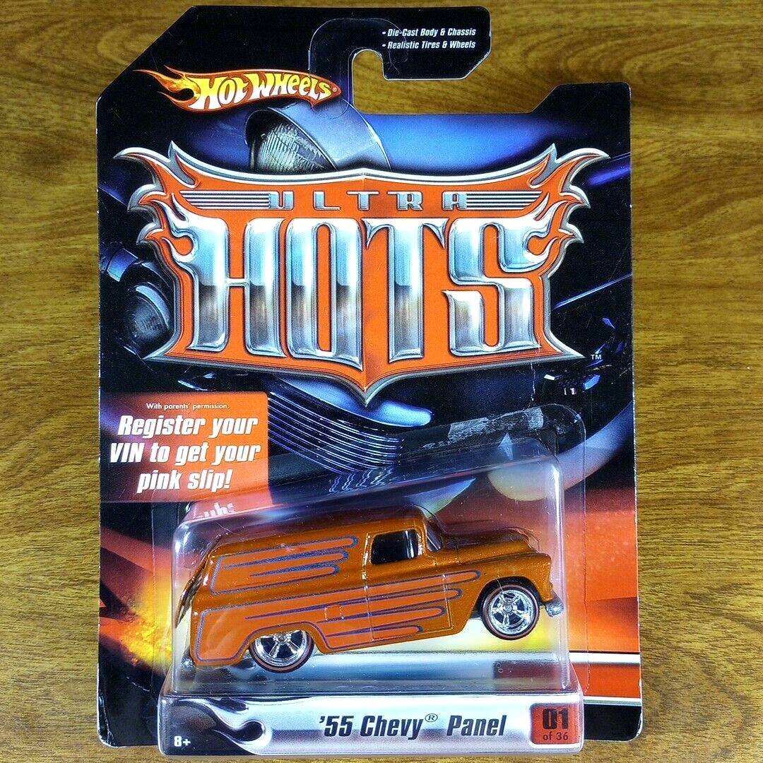 Hot Wheels Ultra Hots '55 Chevy Panel Metalflake Orange Real