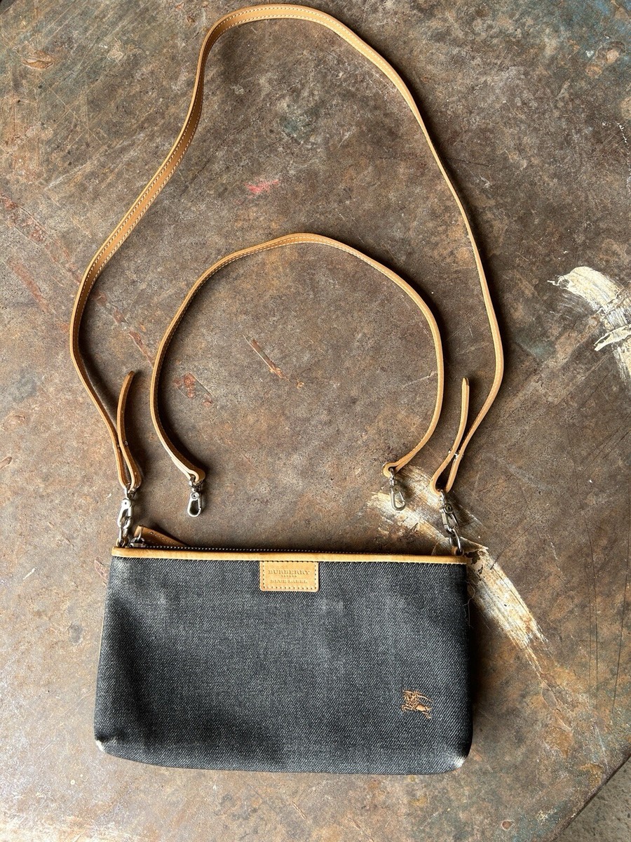 Vintage Burberry Blue Label Made In Japan Denim Purse Cross Body