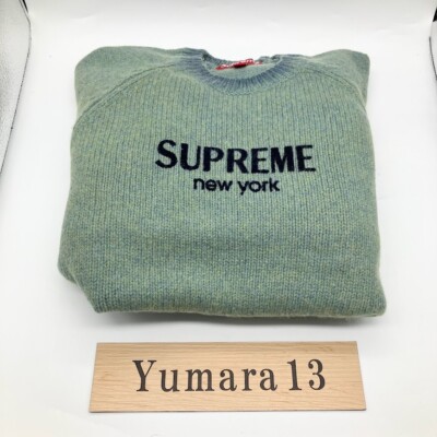 Supreme Flocked Logo Sweater Black Red Green 3colors FW24 | eBay