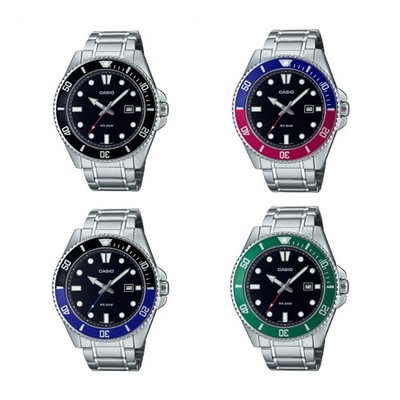 Casio MDV-107D-1A 2A 3A 7A 8A 200M Stainless Steel Analog Mens