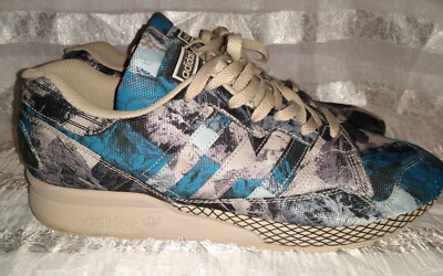 Adidas ZX- 710 Blue Black Gray Color Splash Athletic Shoes Sz 13