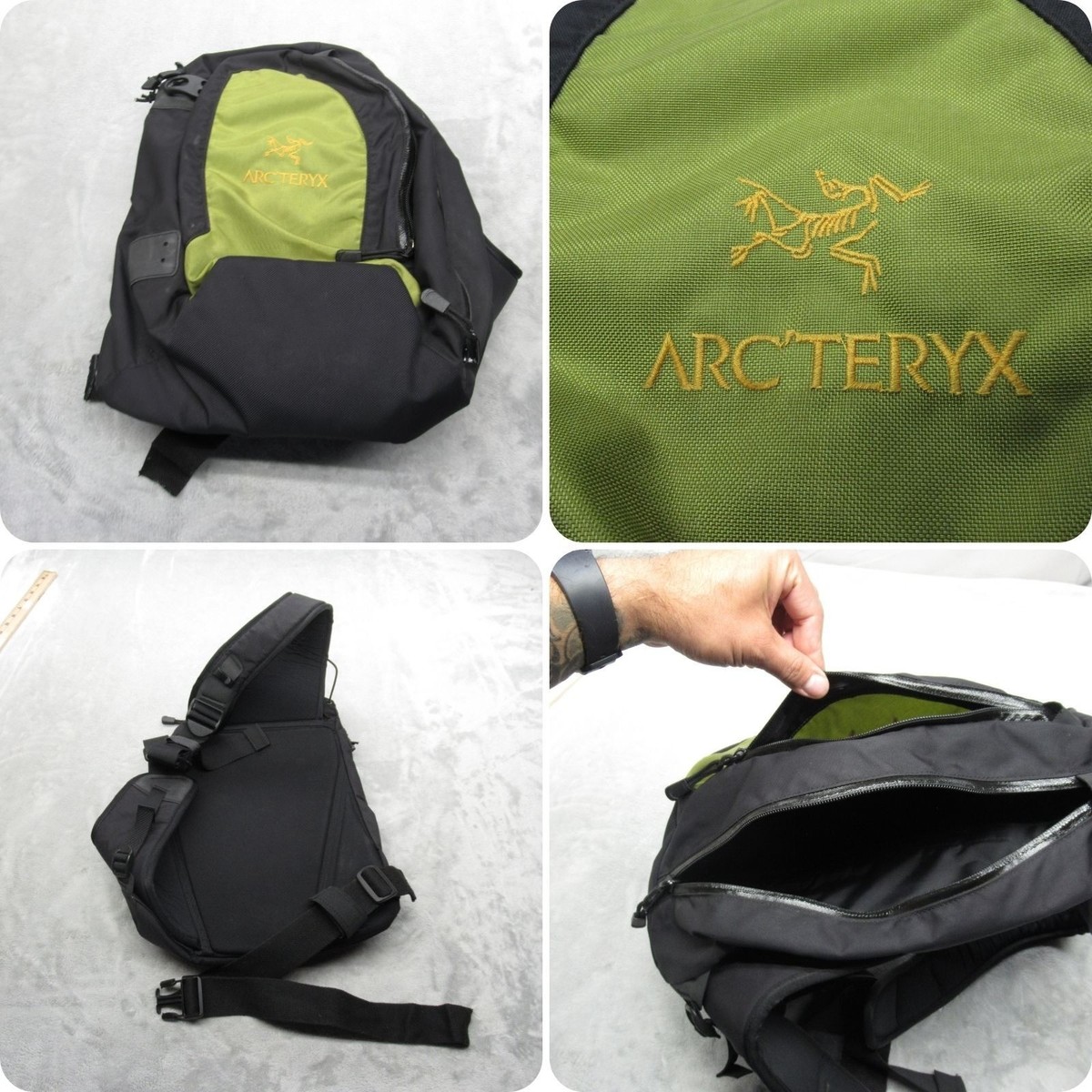 Arcteryx Quiver Sling Bag Green Black Crossbody Pockets Bouldering