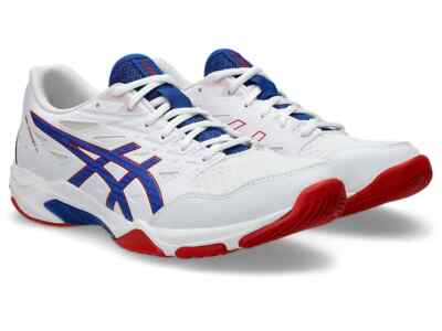 ASICS GEL-ROCKET 11 1073A065 105 White Asics Blue Volleyball Shoes