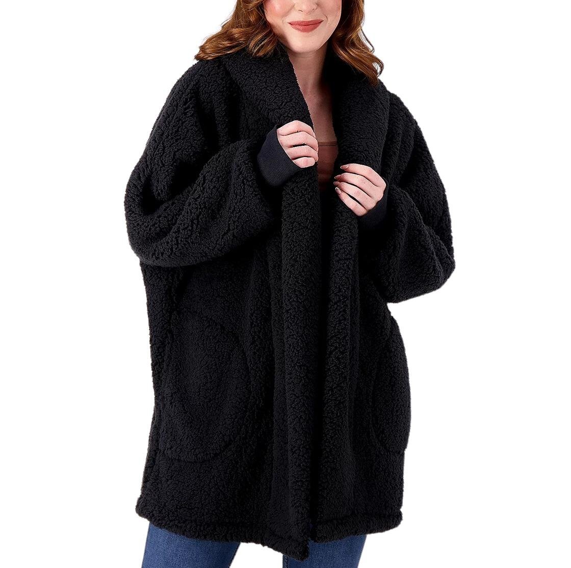 BumbleBella by Jill Martin Sherpa Shawl Collar Button Lounger