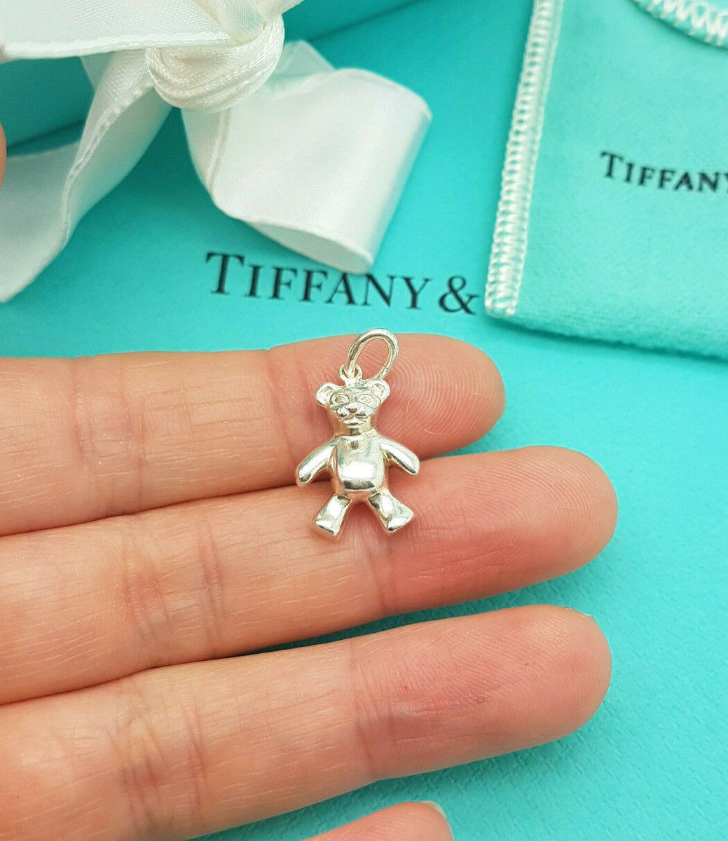 Authentic Tiffany & Co. Teddy Bear Sterling Silver Charm Pendant