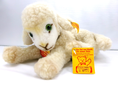 Vintage Steiff Original Lamby the Lamb w/ Green Glass Eyes & Tags