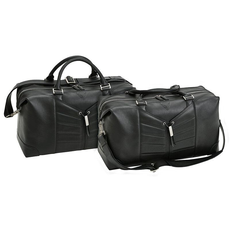 2020-2025 Corvette C8 2-Piece Leather Travel Bag 87850650 Black w