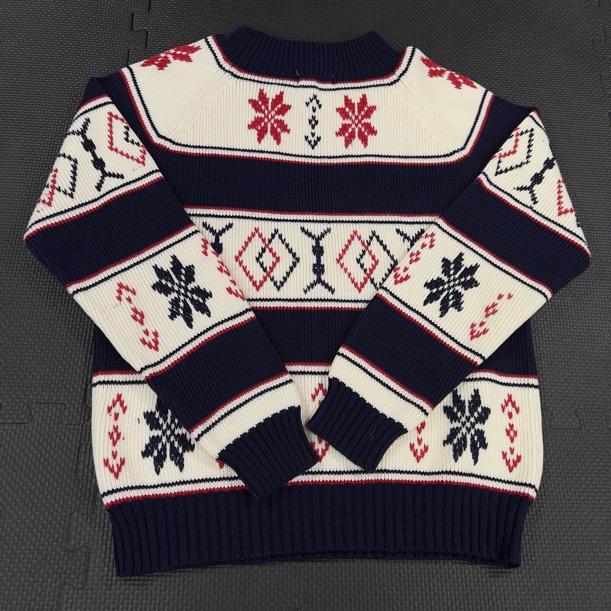 Vintage 60s JC Penny Sweater Small Blue Acrylic Nordic Mock Neck