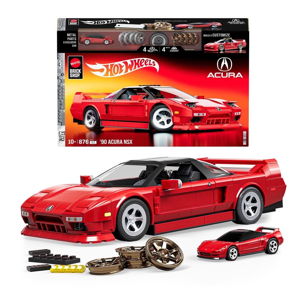 🏎️💨 Mattel Brick Shop Hot Wheels '90 Acura NSX Building Set