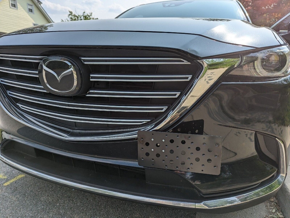 2016-2023 Mazda CX-9 Front Bumper Tow Hook License Plate Tag Mount