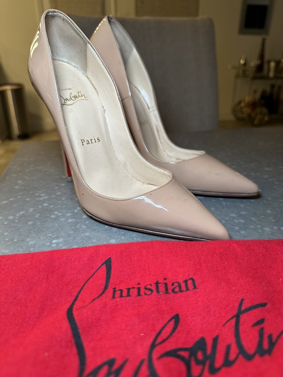 Christian Louboutin - PIGALLE 85mm- Size 38 - Patent Nude Leather