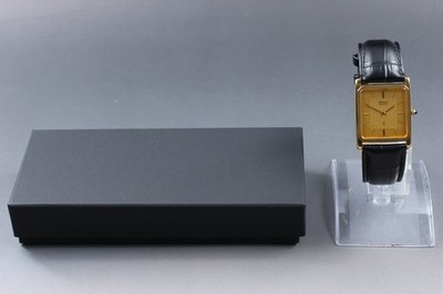 Vintage 1980 N MINT Seiko Dolce 6020-5460 Gold Wide Tank Quartz