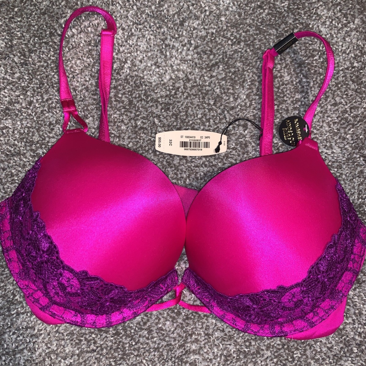 NWT Victoria's Secret Pink Purple Miraculous Plunge Bombshell Push