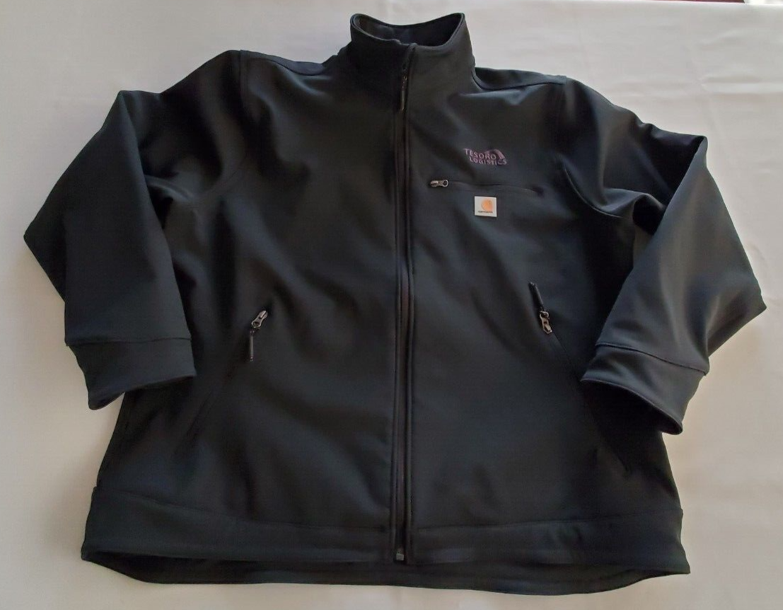 Carhartt Jacket RN 14806 XL Black Nylon Full Zip Pockets *Company