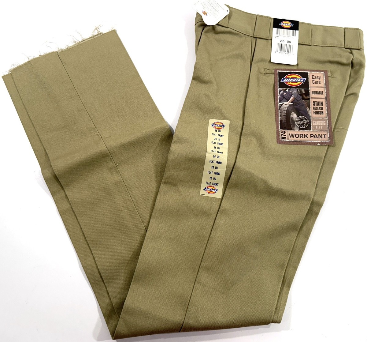 NEW MENS 26x36 DICKIES ORIGINAL 874 WORK PANTS KHAKI SIZE 26